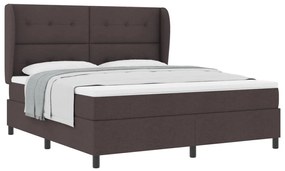 Boxspring Ágy Matrac nélkül Sötétbarna, 180x200 cm, Szövet
