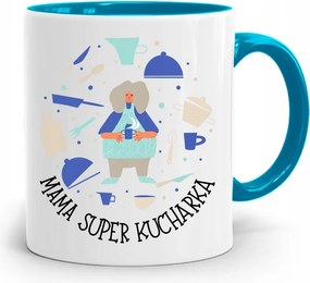 Kék Bögre Anyukáknak Szuper Szakácsnő nyomott mintával