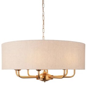 Endon 110727 - HIGHCLERE láncos csillár 8xE14/40W/230V, bézs/sárgaréz, átm. 70 cm