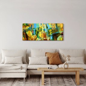 Kép - Építészet, kubista absztrakció (120x50 cm)