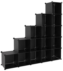Kombinálható tároló kocka 15db, fekete
