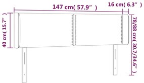 sötétzöld bársony LED-es fejtámla 147 x 16 x 78/88 cm