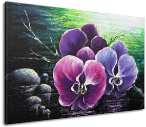 Gario Kézzel festett kép Orchidea a pataknál Méret: 120 x 80 cm