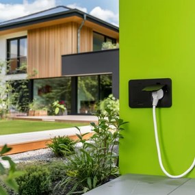 Solight 5B323B - Kültéri beépített padló dupla aljzat IP55 fekete négyszögletes