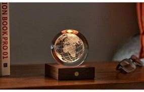 Sötétbarna szabályozható asztali lámpa üveg búrával (magasság 12 cm) Amber – Gingko