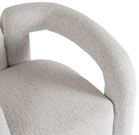 Designer Fotel Szürke Bouclé Kárpittal. BRAZIL