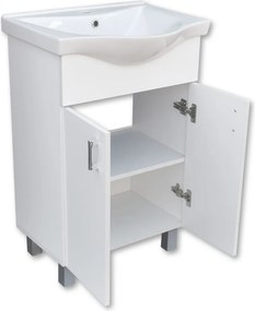 VivaStyle EKONOMIK 65 lábon álló 2 ajtós fürdőszobabútor Sanovit ALBATROS 10065 mosdóval 64,5x46,5