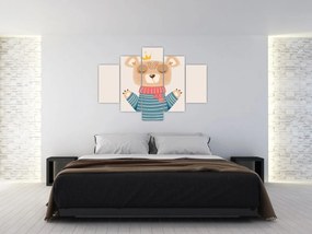 Kép - Bézs mackó koronával (150x105 cm)