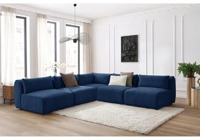 Sötétkék sarokkanapé (variálható) Jeanne – Bobochic Paris
