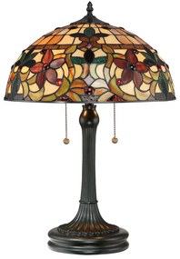 ELSTEAD-QZ-KAMI-TL Többszínű Színű Tiffany Asztali Lámpa 2XE27 60W IP20