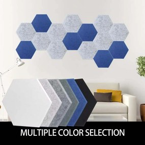 Bilnora extra sűrű Hatszögletű öntapadós hátoldalú filc hangszigetelő panel nappaliba 9mm Vastag 50*50 cm - 11 navy blue , 50x50x0,9cm