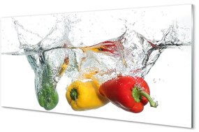 Üvegképek Színes paprika vízben 120x60cm