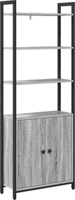 vidaXL Könyvespolc Szürke Sonoma 60 x 24 x 161 cm Faanyag