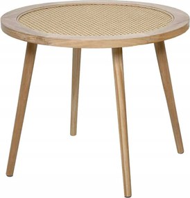 Dohányzóasztal fonott asztallappal Bézs fa