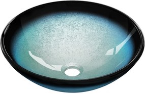 Mexen Mira, üveg asztali mosogató 42 x 42 x 14,5 cm, kék, 24124247