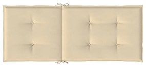 4 db bézs szövet kerti magas háttámlájú székpárna 120x50x3 cm