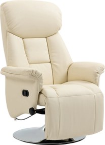 HOMCOM Relaxációs Szék - Dönthető Lounge Szék Forgó Állítható Lábágy és Karfák, TV Szék Műbőr Kárpitozással, 150 kg-ig, Nappaliba, Hálószobába, Otthon