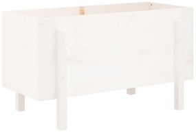 fehér tömör fenyőfa kerti magaságyás 101 x 50 x 57 cm