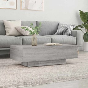 Szürke sonoma szerelt fa dohányzóasztal 100x49,5x31 cm