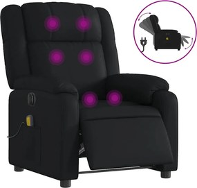 vidaXL fekete műbőr elektromos dönthető masszázsfotel