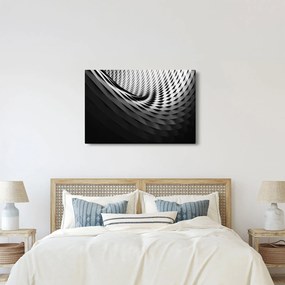 Absztrakt kép - fekete-fehér spirál (90x60 cm)