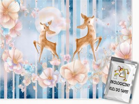 Fotótapéta Lányoknak Őz Virágok Tapéta Gyerekszobába 400x280