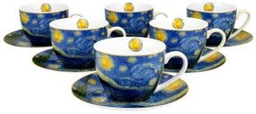 Porceláncsésze+alj 280ml, 6 személyes dobozban, Van Gogh: Csillagos éj