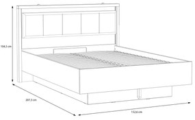 Franciaágy tárolóval OREN 140x200 cm barna/fekete