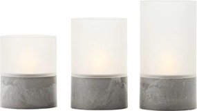 Brilliant - 3 db LED gyertya szett BOUGIE LED/2xAA IP44 szürke/fehér