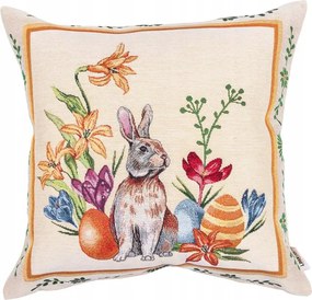 Párnahuzat 45x45cm húsvéti gobelin dekoráció nyuszival