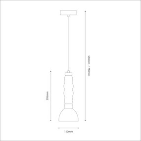 LED Csillár zsinóron LUCCO LED/13W/230V átm. 15 cm füstös