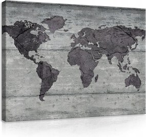 Vászonkép 60x40 Világtérkép beton textúra ipari loft modern földrajz