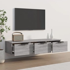 szürke sonoma színű szerelt fa faliszekrény 102 x 30 x 20 cm