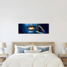 Egy emberi arc kép (órával) (90x30 cm)