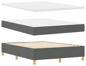 Boxspring Ágy Matracokkal Sötét Szürke 160x200 cm Szövet