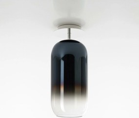 Artemide Gople mennyezeti lámpa, kék, fúvott üveg, Big design, E27