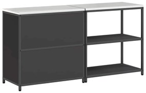 Konyhai Tároló Készlet polcokkal 2 pcs Fekete 180 x 50 x 92 cm