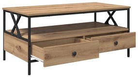 Dohányzóasztal kézműves tölgy 100 x 51 x 45 cm Faanyag