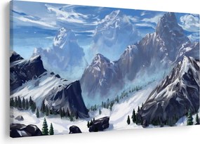 Kép - Festett hegyek (90x60 cm)