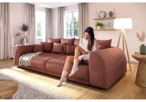 Téglavörös kordbársony kanapé 310 cm Vanessa – Ropez