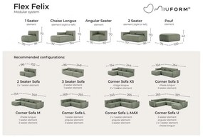Bézs sarokkanapé (jobb oldali) Flex Felix – Miuform