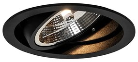 Kerek beépíthető reflektor fekete állítható - Chuck 111