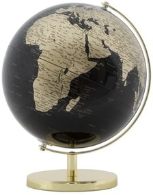 Asztali dekoráció, földgömb 34 cm, fekete arany - GLOBE