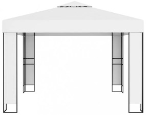 fehér dupla tetős pavilon 3 x 3 m