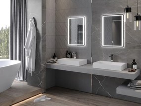 Mexen Zusa, LED fürdoszobai tükör háttérvilágítással 50x70 cm, 6000K, páramentes, 9808-050-070-611-00