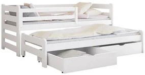 Gyerekágy 90 cm Palkana (fehér)  (ágyráccsal) (tárolóhellyel). 1103334