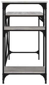 szürke sonoma fa és vas íróasztal polcokkal 105x50x90 cm