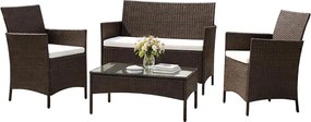 Avenberg Grande kerti rattan bútorkészlet, barna
