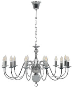 ezüstszínű csillár 12 db E14 izzófoglalattal