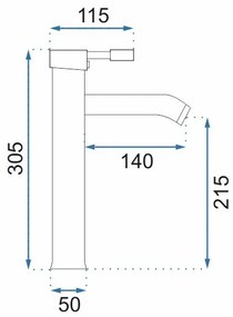 REA-B0027 - GRAF mosdócsaptelep 30,5 cm, fényes króm